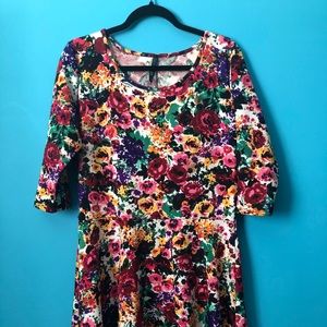 Floral Super Stretchy Mini Dress